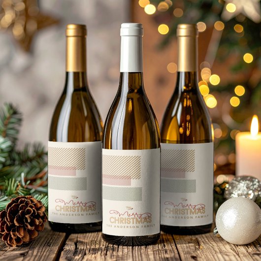 Tartan Twill Merry Christmas Red Green ID1141A ワインラベル
