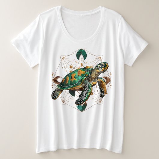 Tartaruga marinha プラスサイズTシャツ (デザイン正面)