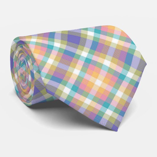 Tartenの格子縞の組合せの春イースターはd4人のタイを着色します ネクタイ (ロール)