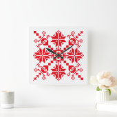 Tartlauの赤 スクエア壁時計 (ホーム)