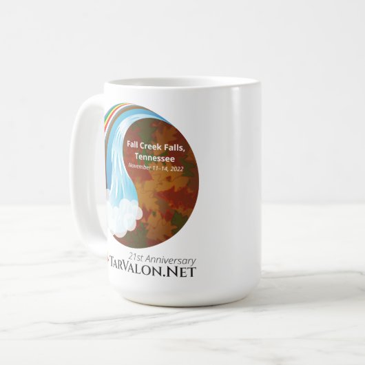 TarValon.Net 21周年記念パーティーログ コーヒーマグカップ (正面左)