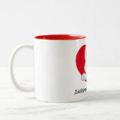 Tas met lachende Zwitserse Witte Herder ツートーンマグカップ (左)