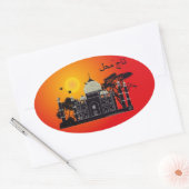 Tasch Mahal Indien Aufkleber 1 楕円形シール (封筒)