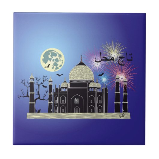 Tasch Mahal Indien Fliese 2 タイル (正面)