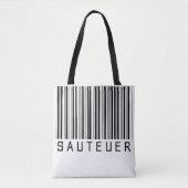 Tasche "SAUTEUER" Barcode Schwarz トートバッグ (正面)