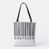 Tasche "SAUTEUER" Barcode Schwarz トートバッグ (裏面)