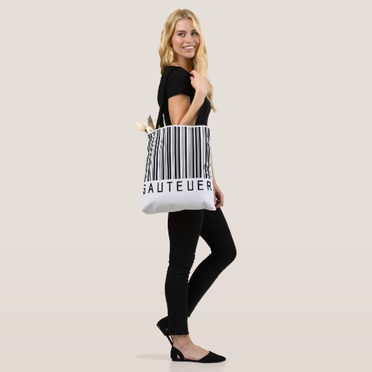 Tasche "SAUTEUER" Barcode Schwarz トートバッグ (モデル)