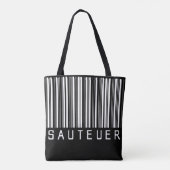 Tasche "SAUTEUER" Barcode Weiß トートバッグ (裏面)