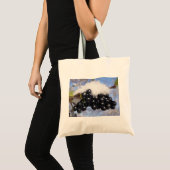 Tasche schwarze Vogelberen mit Schnee トートバッグ (正面(商品))