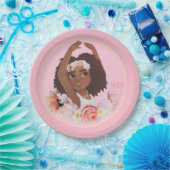 Tash |のバレリーナのアフリカ系アメリカ人の女の子を持つパーティー ペーパープレート (パーティー)