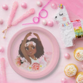 Tash |のバレリーナのアフリカ系アメリカ人の女の子を持つパーティー ペーパープレート (パーティー)