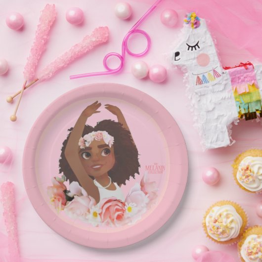 Tash |のバレリーナのアフリカ系アメリカ人の女の子を持つパーティー ペーパープレート (パーティー)