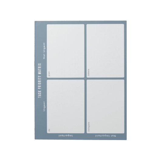 Task Priority and planner Matrix (blue) ノートパッド (回転)