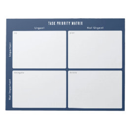 Task Priority and planner Matrix (dark blue) ノートパッド