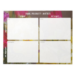 Task Priority and planner Matrix (floral) ノートパッド