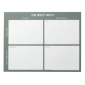 Task Priority and planner Matrix (Green) ノートパッド (正面)