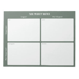 Task Priority and planner Matrix (Green) ノートパッド