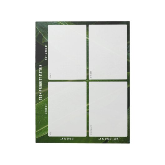 Task Priority and planner Matrix  (nature) ノートパッド (回転)