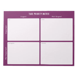 Task Priority and planner Matrix (purple/magenta) ノートパッド