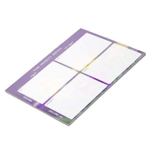 Task Priority and planner Matrix (spring floral) ノートパッド (アングル)