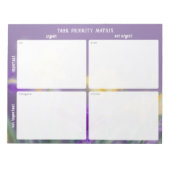 Task Priority and planner Matrix (spring floral) ノートパッド (正面)