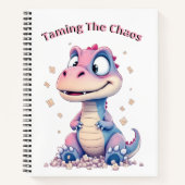 Taskosaurus Rex | Cute Dinosaur To-Do List Design ノートブック (正面)