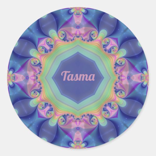 TASMA 〜 パステル抽象万華鏡パターン 〜 ラウンドシール (正面)