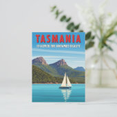 Tasmania Sailboat Australia Travel ポストカード (スタンド正面)