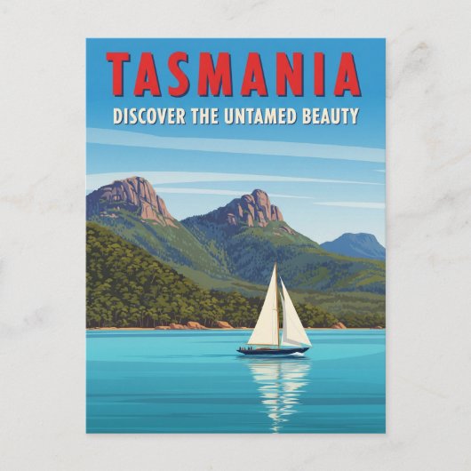 Tasmania Sailboat Australia Travel ポストカード (正面)