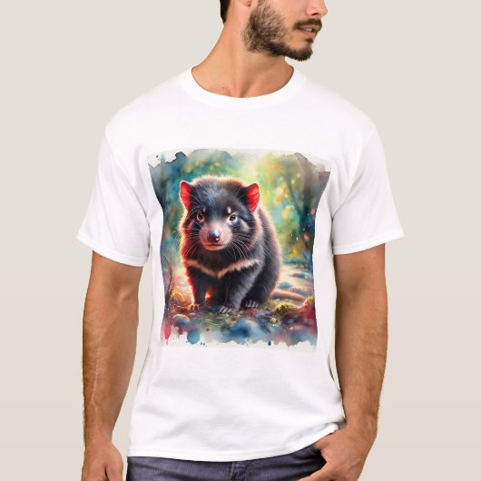 Tasmanian Devil 240824AREF116 - Watercolor Tシャツ (正面)