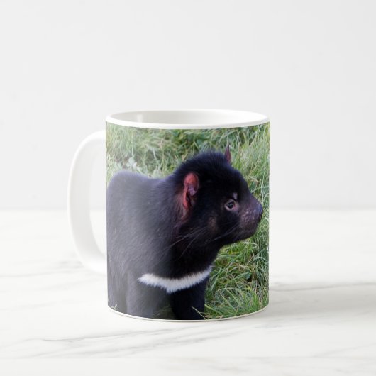 Tasmanian Devil, Tasmania,オーストラリア コーヒーマグカップ (正面左)
