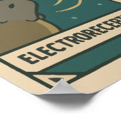 Tasmanian Platypus Splash Retro Art ポスター (角)