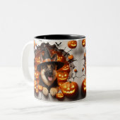 Tasse 2 Couleurs 3D Halloween Dog Breeds Halloween ツートーンマグカップ (正面左)
