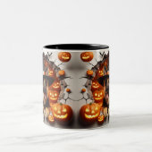 Tasse 2 Couleurs 3D Halloween Dog Breeds Halloween ツートーンマグカップ (中央)