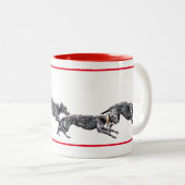 Tasse 2 Couleurs, Course de scottish deerhounds ツートーンマグカップ (正面右)