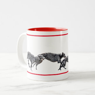 Tasse 2 Couleurs, Course de scottish deerhounds ツートーンマグカップ