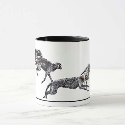 Tasse 2 Couleurs Jeux de scottish deerhounds マグカップ (中央)