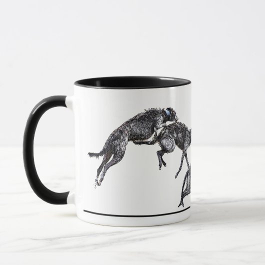 Tasse 2 Couleurs Jeux de scottish deerhounds マグカップ (左)