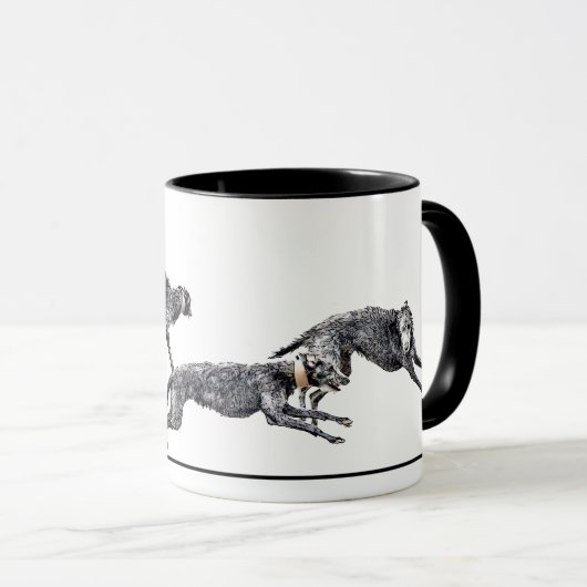 Tasse 2 Couleurs Jeux de scottish deerhounds マグカップ (正面右)