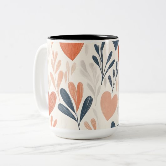 Tasse 2 Couleurs Personalized Valentine Coffee Mug ツートーンマグカップ (正面左)