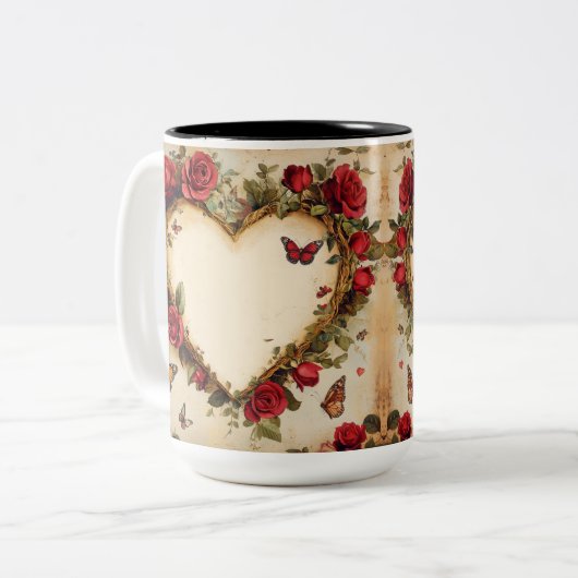 Tasse 2 Couleurs Personalized Valentine Coffee Mug ツートーンマグカップ (正面左)