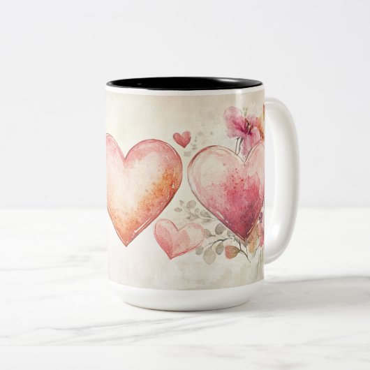 Tasse 2 Couleurs Personalized Valentine Coffee Mug ツートーンマグカップ (正面右)