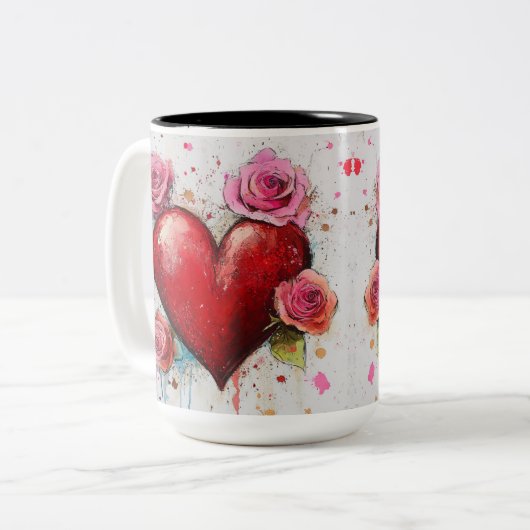 Tasse 2 Couleurs Personalized Valentine Coffee Mug ツートーンマグカップ (正面左)