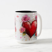 Tasse 2 Couleurs Personalized Valentine Coffee Mug ツートーンマグカップ (正面右)