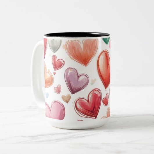 Tasse 2 Couleurs Personalized Valentine Coffee Mug ツートーンマグカップ (正面左)