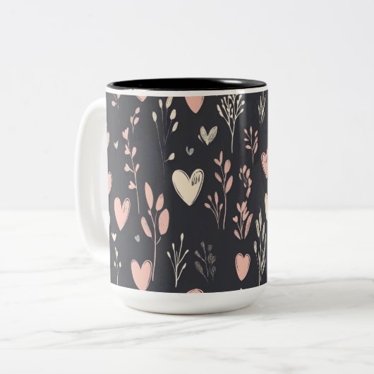 Tasse 2 Couleurs Personalized Valentine Coffee Mug ツートーンマグカップ (正面左)