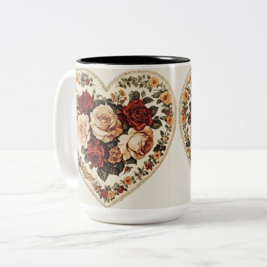 Tasse 2 Couleurs Personalized Valentine Coffee Mug ツートーンマグカップ (正面左)