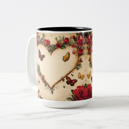 Tasse 2 Couleurs Personalized Valentine Coffee Mug ツートーンマグカップ (正面左)