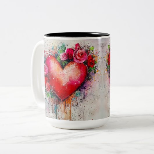 Tasse 2 Couleurs Personalized Valentine Coffee Mug ツートーンマグカップ (正面左)