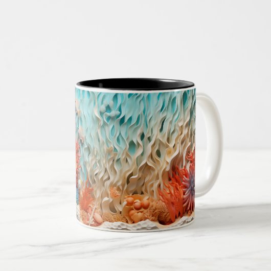 Tasse 2 Couleurs Under the sea Mug, Ocean Vibes Dr ツートーンマグカップ (正面右)